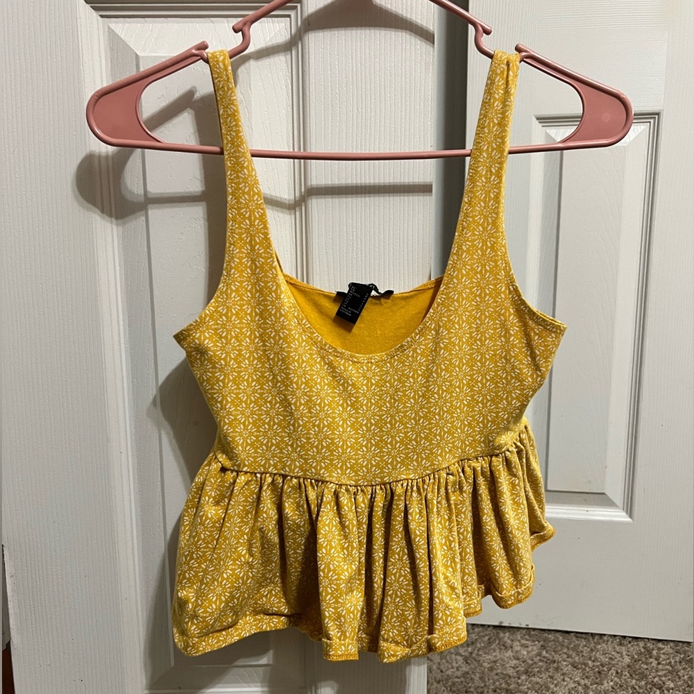 Tank top with ruffles on bottom